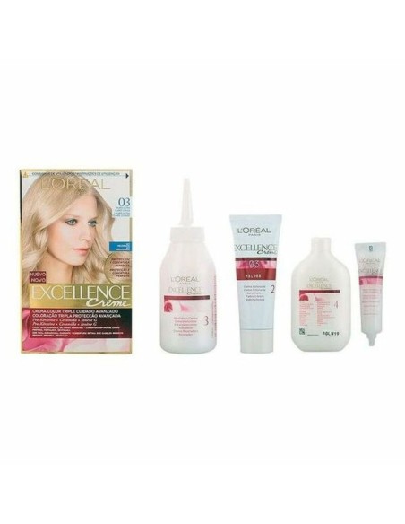 Permanent Dye Excellence L'Oreal Make Up 8411104004764 Ultra Light Ash Blonde Nº 9.0-rubio muy claro Nº 8.0-rubio claro 192 ml | Tienda24 Tienda24.eu