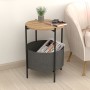 Mesa auxiliar Alexandra House Living Negro Gris Roble Metal Madera MDP 43 x 60 x 43 cm de Alexandra House Living, Mesas - Ref...