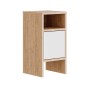 Mesa de Cabeceira Alexandra House Living Branco Castanho Madeira MDP 29 x 59 x 29 cm 1 porta | Tienda24 - Global Online Shop Tienda24.eu