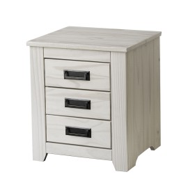 Comodino Alexandra House Living Bianco Metallo Legno di pino 43 x 50 x 32 cm 3 cassetti di Alexandra House Living, Comodini -...