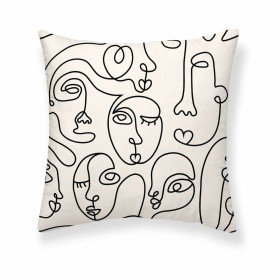 Set of cushion covers HappyFriday White peonies Multicolour 2 Pieces | Tienda24 - Global Online Shop Tienda24.eu