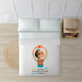 Pillowcase Happy Home MIX COLORS Yellow King size 144 Threads 150 cm | Tienda24 - Global Online Shop Tienda24.eu