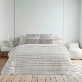 Parure de couette Hosteline Lineas Beige Gran lit 2 persones 3 Pièces | Tienda24 - Global Online Shop Tienda24.eu