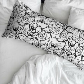 Funda de almohada Tom & Jerry Blanco Negro Multicolor 175 Hilos 45 x 110 cm 100 % algodón de Tom & Jerry, Sábanas y fundas de...