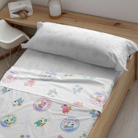 Drap housse Peppa Pig Blanc Gris 60 x 120 cm 100 % coton | Tienda24 - Global Online Shop Tienda24.eu