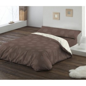 Duvet cover set Hosteline LIENZO Brown Double 2 Pieces by Hosteline, Quilts and quilt covers - Ref: D2100103, Price: 23,99 €,...