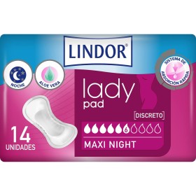 Pensos Higiénicos para Incontinência Lindor Lady Pad Maxi Noite 14 U