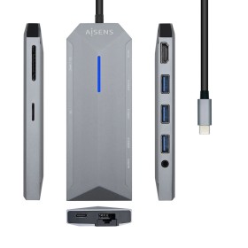 USB Hub Aisens ASUC-9P001-GR Grey 100 W (1 Unit) by Aisens, USB hubs - Ref: S9901014, Price: 43,11 €, Discount: %