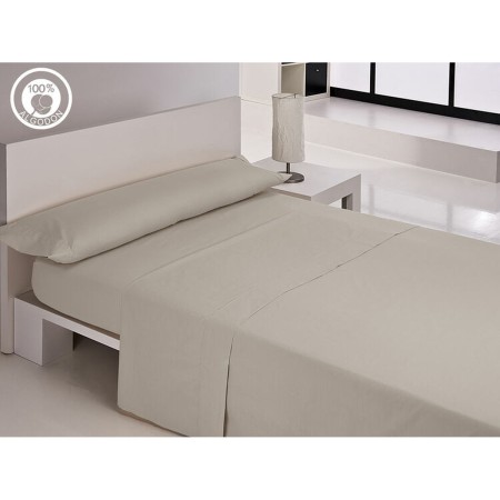 Jeu de draps Hosteline IRIS PREMIUM Gris perlé Lit 1 persone de Hosteline, Draps et taies d'oreiller - Réf : D2100757, Prix :...