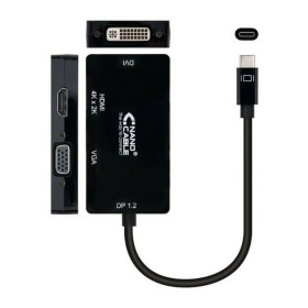 Adaptador USB-C para VGA/HDMI/DVI NANOCABLE 10.16.4301-BK (10 cm) Preto 10 cm de NANOCABLE, Adaptadores DVI-HDMI - Ref: S9904...