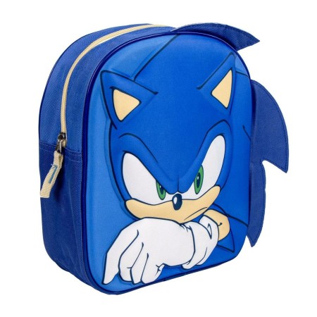 Mochila Escolar Sonic Azul 22 x 27 x 10 cm | Tienda24 Tienda24.eu