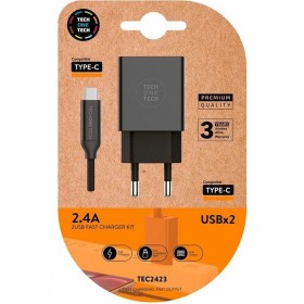 Chargeur mural Tech One Tech TEC2423 Noir de Tech One Tech, Chargeurs - Réf : S9907647, Prix : 8,80 €, Remise : %