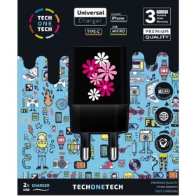 Chargeur mural Tech One Tech TEC2601 Noir (1 Unité) de Tech One Tech, Chargeurs - Réf : S9907649, Prix : 6,05 €, Remise : %