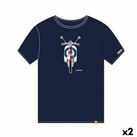 Camiseta de Manga Corta Cállate la Boca Azul marino Moto XL (2 Unidad