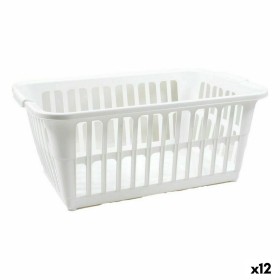 Juego de Cestos DKD Home Decor Poliéster Blanco Bambú (40 x 30 x 46 cm) | Tienda24 Tienda24.eu