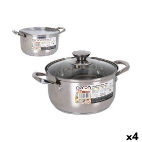 Casserole avec Couvercle en Verre Ø 24 cm Noir Aluminium (6 Unités) | Tienda24 Tienda24.eu