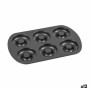 Oven Mould Quttin Doughnuts Carbon steel Black 32 x 21 x 2,3 cm (12 Units) | Tienda24 Tienda24.eu