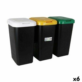 Caixote de Lixo para Reciclagem Tontarelli Amarelo 45 L (6 Unidades) | Tienda24 Tienda24.eu