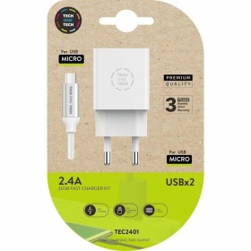 Wall Charger Tech One Tech TEC2401 White by Tech One Tech, Chargers - Ref: S9911132, Price: 7,85 €, Discount: %