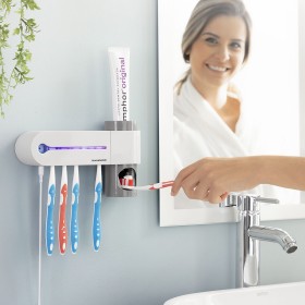 UV Toothbrush Steriliser with Stand and Toothpaste Dispenser Smiluv InnovaGoods by InnovaGoods, Stands and dispensers - Ref: ...