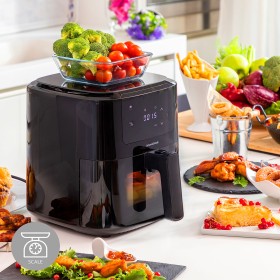 Friggitrice ad Aria con Bilancia InnovaGoods Fryinn Balance 5000 Nero 1500 W 5 L Acciaio inossidabile di InnovaGoods, Friggit...