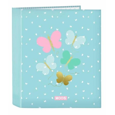 Pasta com argolas Moos Butterflies Azul 27 x 33 x 6 cm Borboletas | Tienda24 Tienda24.eu