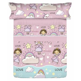 Top sheet Happy Home LISOS COTTON Light mauve Super king | Tienda24 - Global Online Shop Tienda24.eu