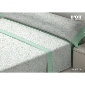 Jeu de draps D'Or PARIS Vert Lit 1 persone Franela de D'Or, Draps et taies d'oreiller - Réf : D2102932, Prix : 42,04 €, Remis...