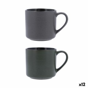 Satz von Kaffeetassen DKD Home Decor Blau Braun Kautschukholz Weiß Steingut 150 ml | Tienda24 Tienda24.eu