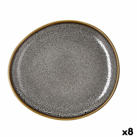 Assiette plate Ariane Jaguar Freckles Marron Céramique Oblongue 25 cm (8 Unités) | Tienda24 Tienda24.eu