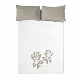 Sábana Bajera Ajustable Alexandra House Living Blanco Cama de 105 | Tienda24 Tienda24.eu