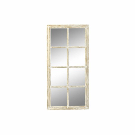 Espejo de pared DKD Home Decor Blanco Cristal Madera de mango Romántico Acabado envejecido Ventana 57,5 x 2,5 x 119 cm | Tienda24 Tienda24.eu