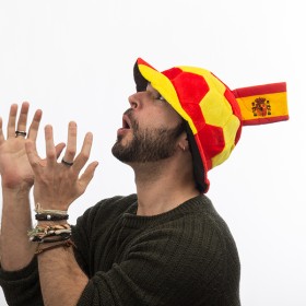 Gorro Balón de Fútbol con Bandera de España en Relieve Th3 Party de BigBuy Party, Artículos para fiestas - Ref: H2500136, Pre...