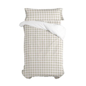 Duvet cover set HappyFriday Basic Kids Beige Single Gingham 2 Pieces by HappyFriday, Quilts and quilt covers - Ref: D1611889,...