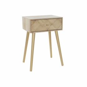 Mesita de Noche Home ESPRIT Natural Ratán Madera de Paulonia 40 x 30 x 48 cm | Tienda24 Tienda24.eu