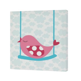 Lienzo HappyFriday Mr Fox Little birds Multicolor 27 x 27 cm de HappyFriday, Impresiones sobre lienzo - Ref: D1614371, Precio...