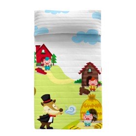 Colcha HappyFriday Basic Kids Cinzento 180 x 260 cm Nuvens | Tienda24 - Global Online Shop Tienda24.eu