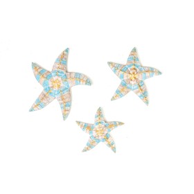 Decoração de Parede Romimex Turquesa Estrelas 22 x 8 x 22 cm 3 Peças de Romimex, Adornos - Ref: D1617275, Preço: 16,41 €, Des...