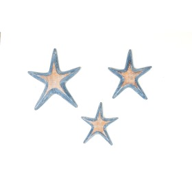 Wall Decoration Romimex Blue Stars 23 x 5 x 23 cm 3 Pieces by Romimex, Ornaments - Ref: D1617281, Price: 16,38 €, Discount: %