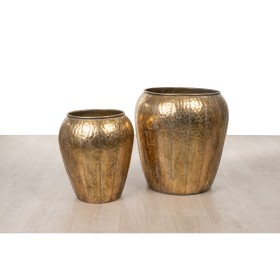 Achète Ensemble de 2 Vases Romimex Doré Métal 49