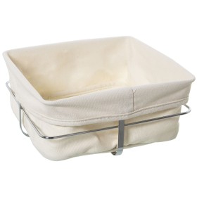 Cesta do Pão Alexandra House Living Branco Metal Tecido 22 x 10 x 22 cm de Alexandra House Living, Armazenamento de alimentos...