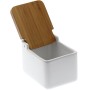 Portasale con Coperchio Alexandra House Living Bianco Ceramica 17 x 9 x 9 cm di Alexandra House Living, Dosatori di condiment...