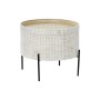 Mesa de apoio DKD Home Decor Branco Castanho Dourado Metal Madeira MDF 45 x 45 x 39 cm | Tienda24 Tienda24.eu