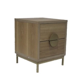 Mesa de Cabeceira Home ESPRIT Natural Madeira de paulónia Madeira MDF 43 x 43 x 48 cm | Tienda24 Tienda24.eu