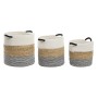 Basket set DKD Home Decor Beige Black Natural Fibre 40 x 40 x 40 cm | Tienda24 Tienda24.eu