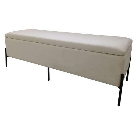 Banqueta DKD Home Decor Negro Crema Metal 140 x 40 x 45 cm | Tienda24 Tienda24.eu