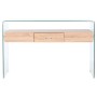 Consola DKD Home Decor Transparente Marrón claro Cristal Madera MDF 120 x 35 x 80 cm | Tienda24 Tienda24.eu