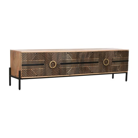 TV-Möbel Home ESPRIT Schwarz Gold natürlich Holz Mango-Holz 180 x 40 x 50 cm | Tienda24 Tienda24.eu