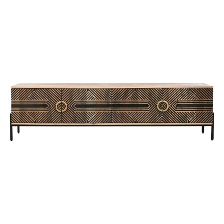 TV-Möbel Home ESPRIT Schwarz Gold natürlich Holz Mango-Holz 180 x 40 x 50 cm | Tienda24 Tienda24.eu