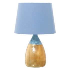 Desk lamp Alexandra House Living Blue Golden Ceramic 60 W 13 x 26 x 13 cm by Alexandra House Living, Bedside and Table Lamps ...